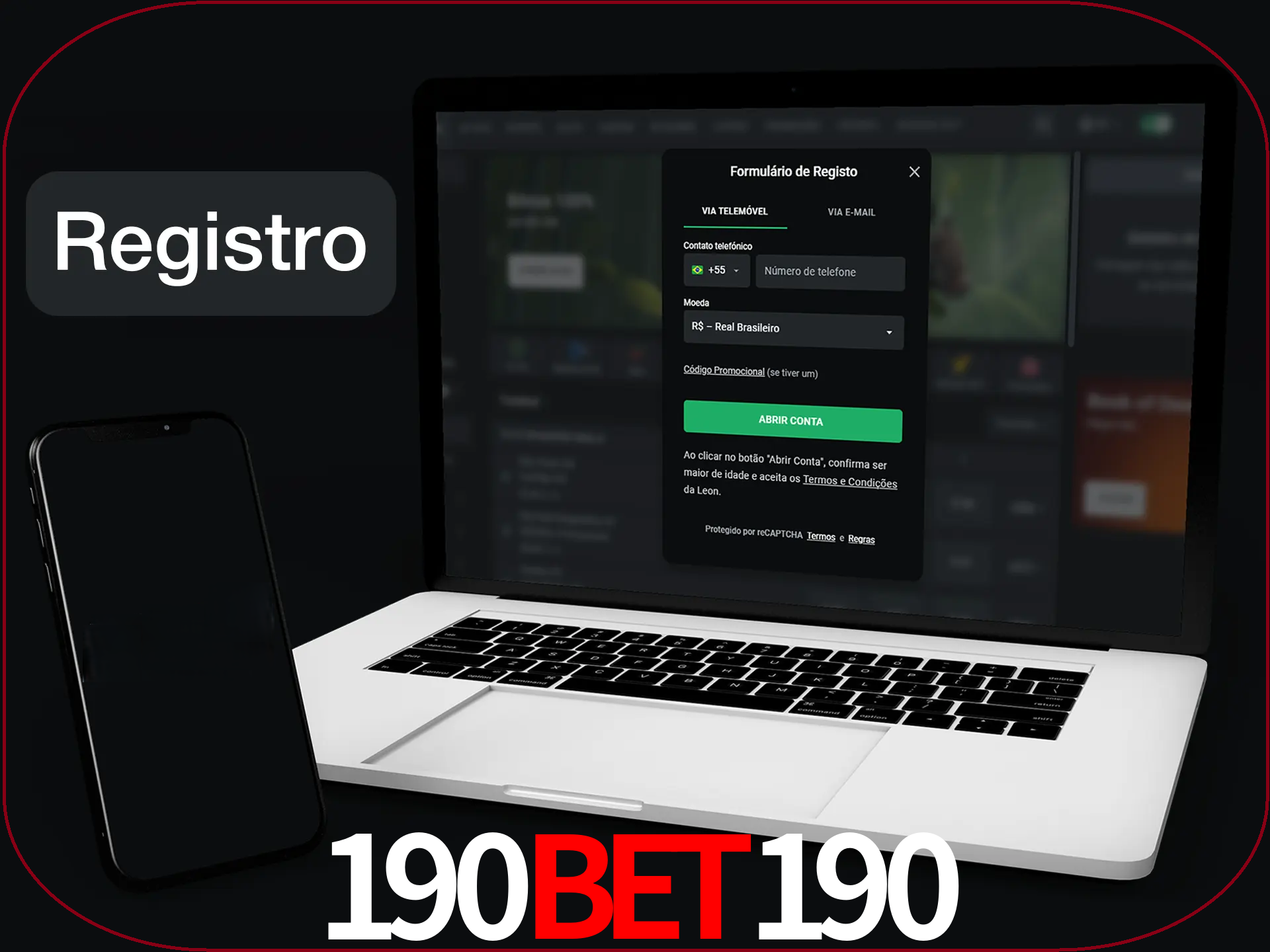 O registro na LeonBet é simples.